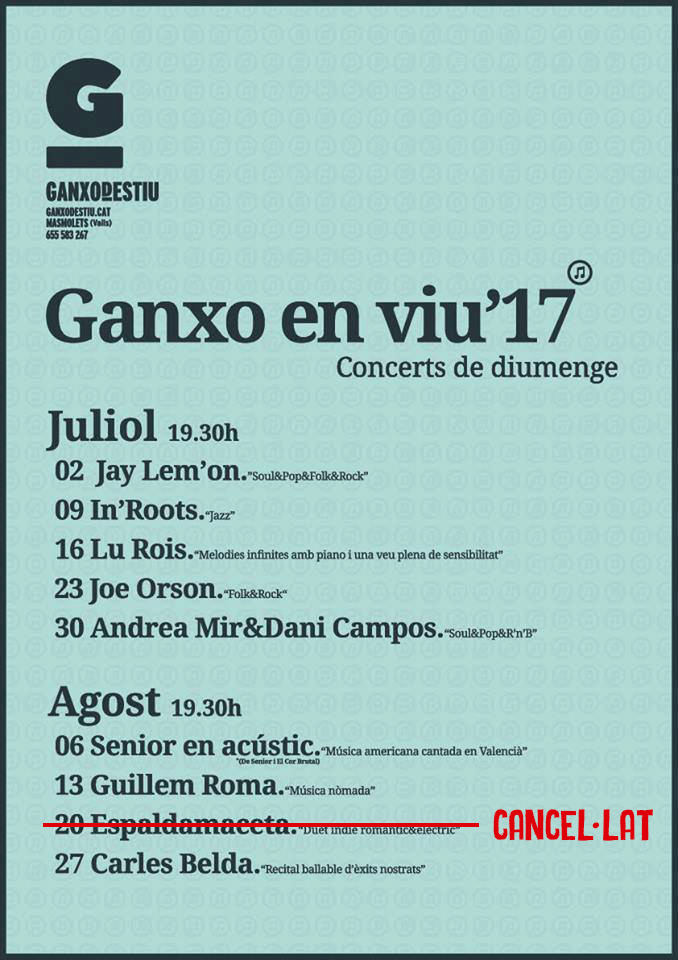 Ganxo D'estiu — Carta