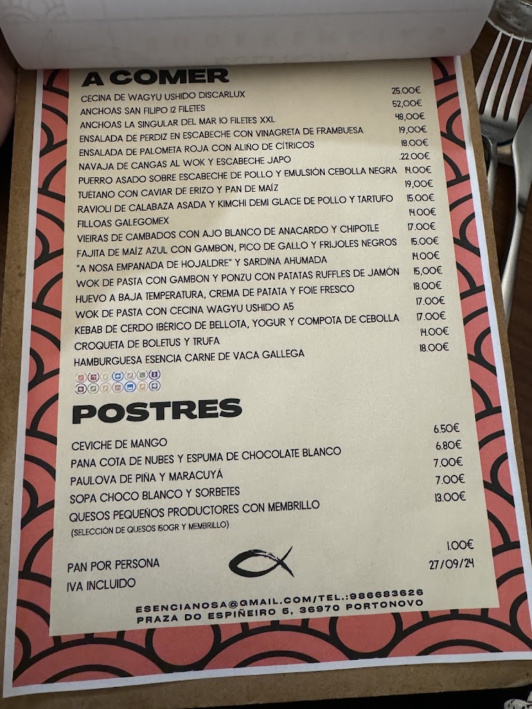 Esencia — Carta