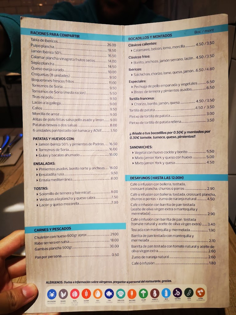 Ayllon - Bar - Restaurante — Carta