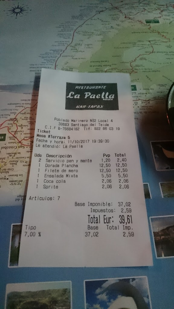 La Paella Rustica — Carta