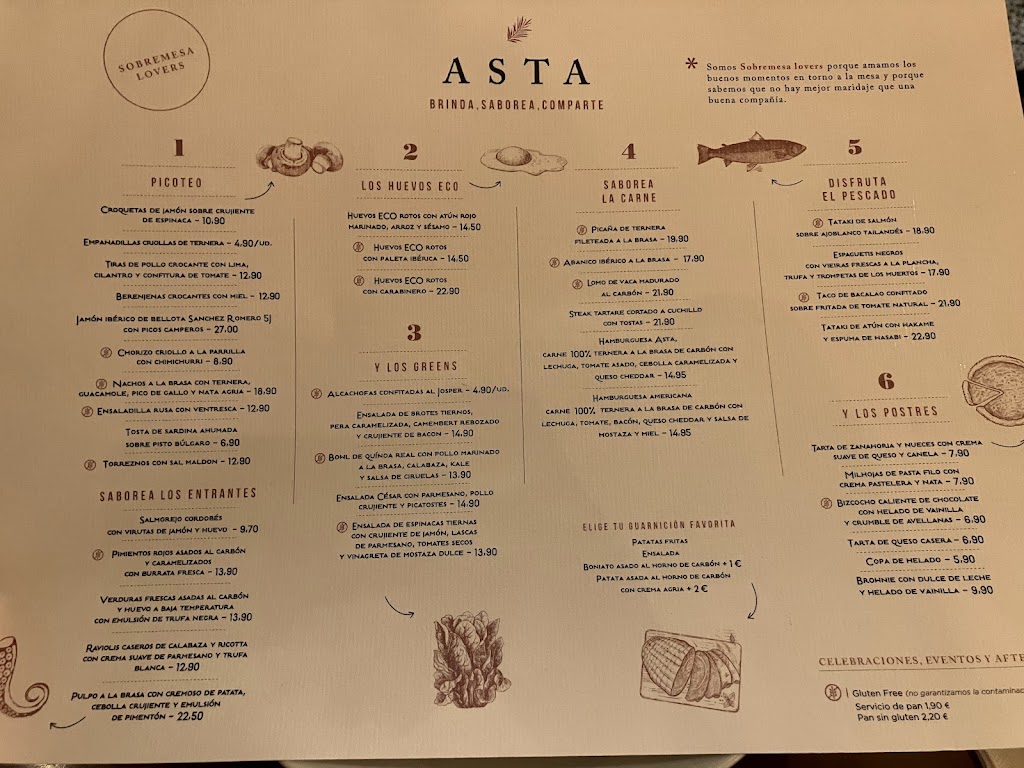 ASTA - Restaurante en Alcobendas | Moraleja Green — Carta