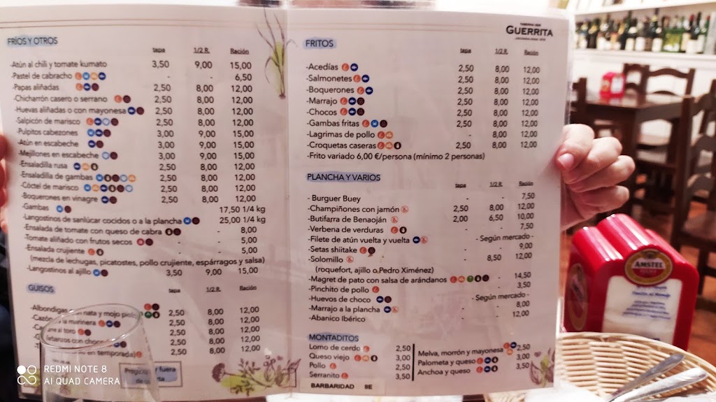 Taberna der Guerrita — Carta