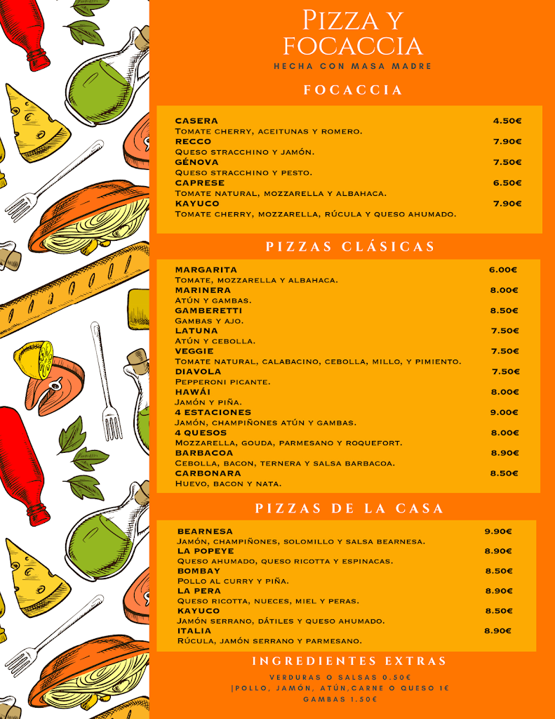 Terraza Kayuco — Carta