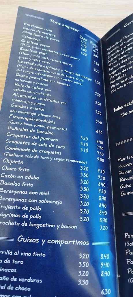 Malaspulgas Cafe Tapas — Carta