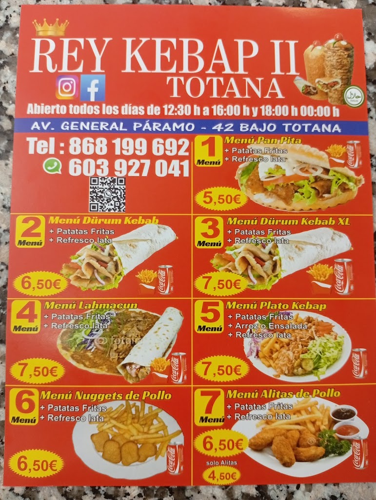 Rey kebab 2 — Carta