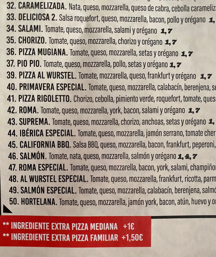 Ristotante Rigoletto - Castellon de la plana — Carta