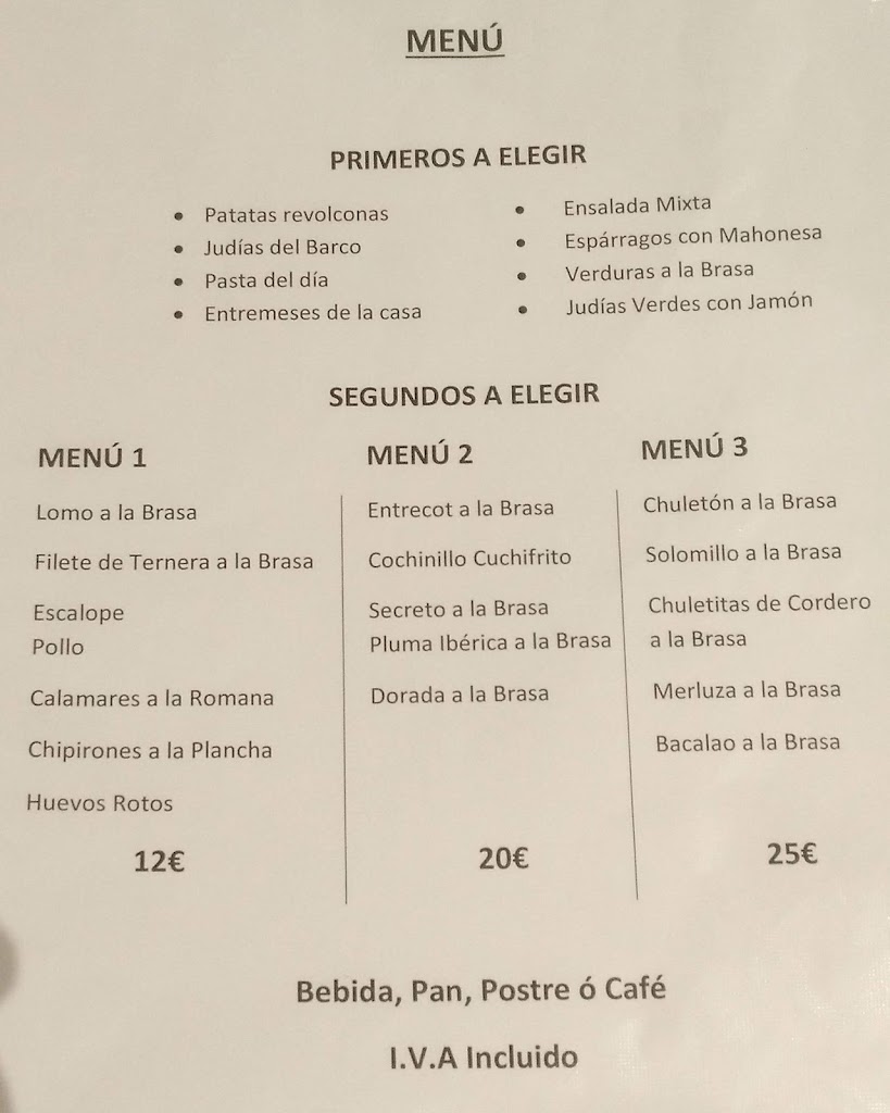 Meson Cava — Carta