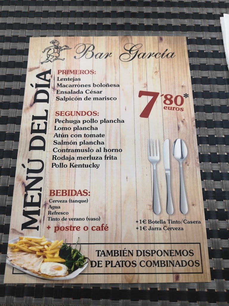 Bar restaurante Los Garcia — Carta