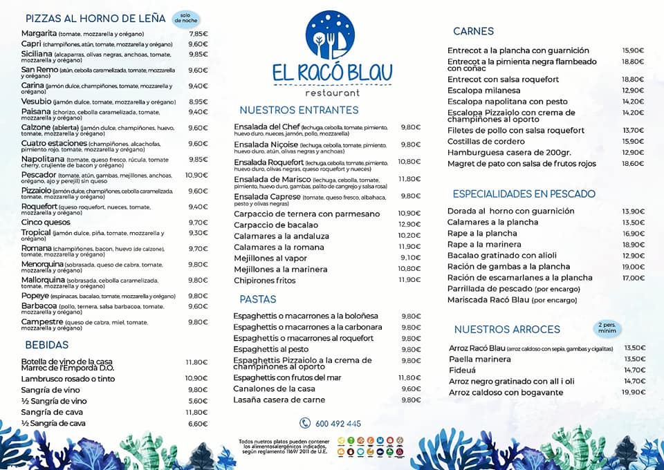 El Raco Blau — Carta