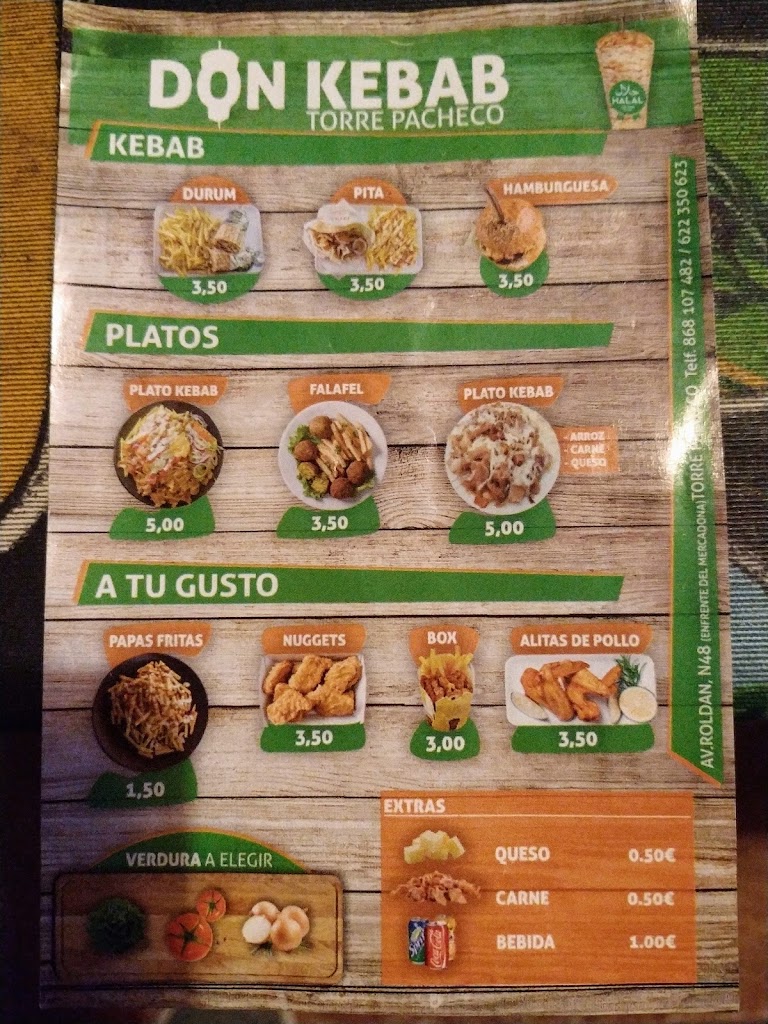 Restaurante Don Kebab — Carta