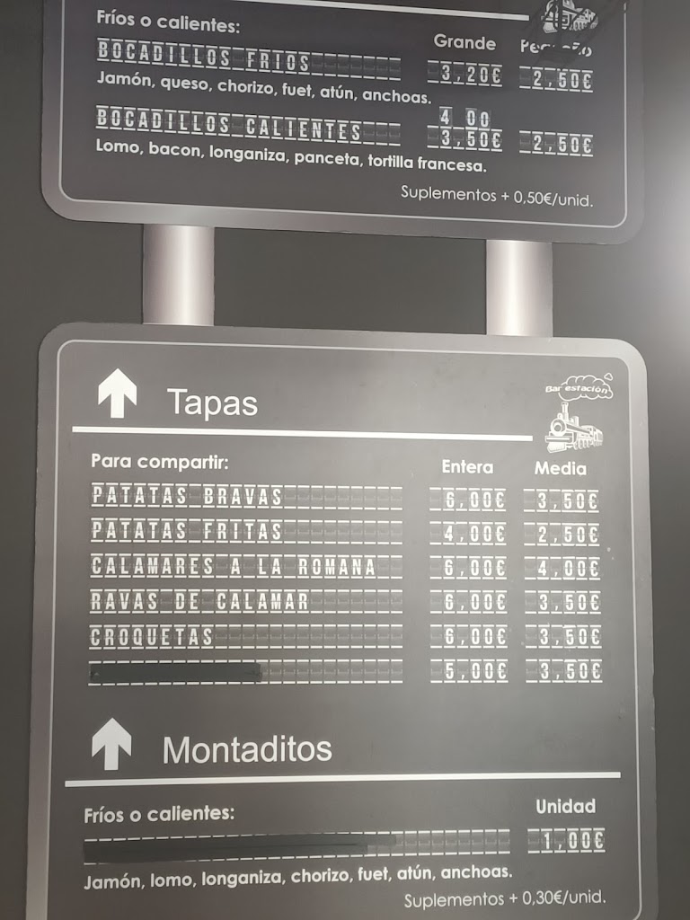 Bar Estacion — Carta
