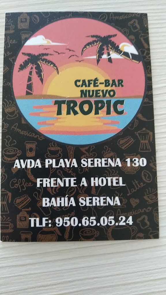 Cafe Bar Nuevo Tropic — Carta