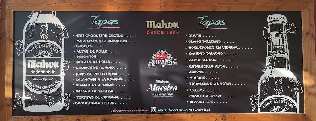 Bar el Rocodrom Terrassa — Carta