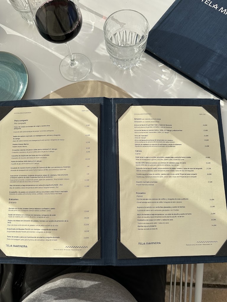 Restaurant Tela Marinera — Carta