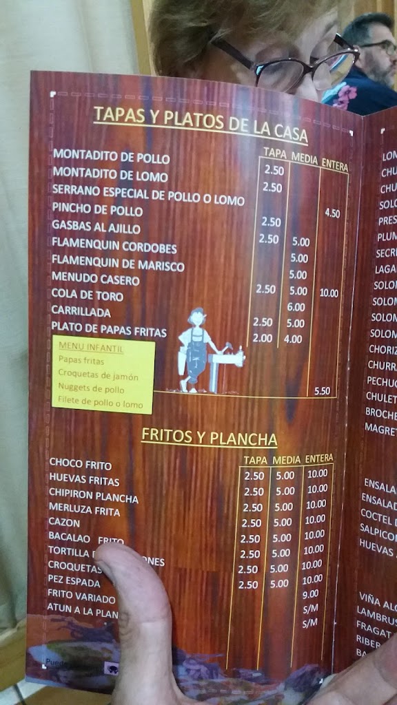 Bar La Carpintera Carne A La Brasa — Carta