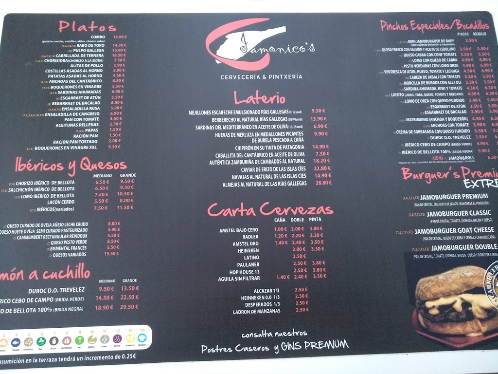 Jamonico's — Carta