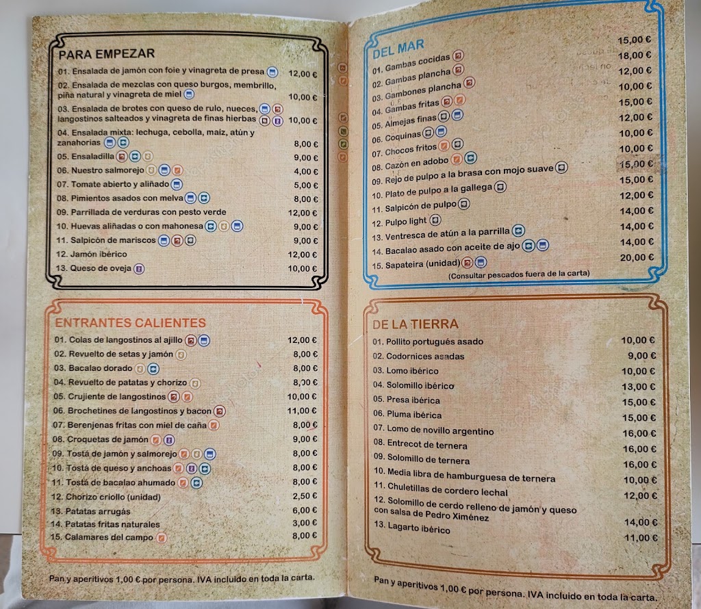 Taberna El Bocao | Restaurante en Lepe — Carta