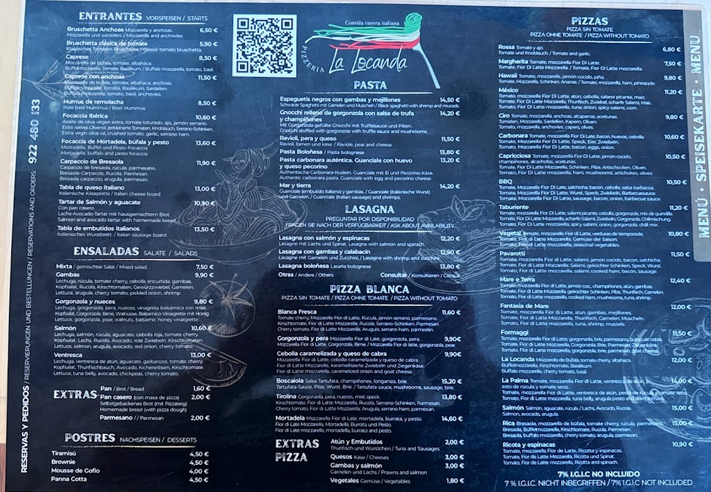 La Locanda — Carta