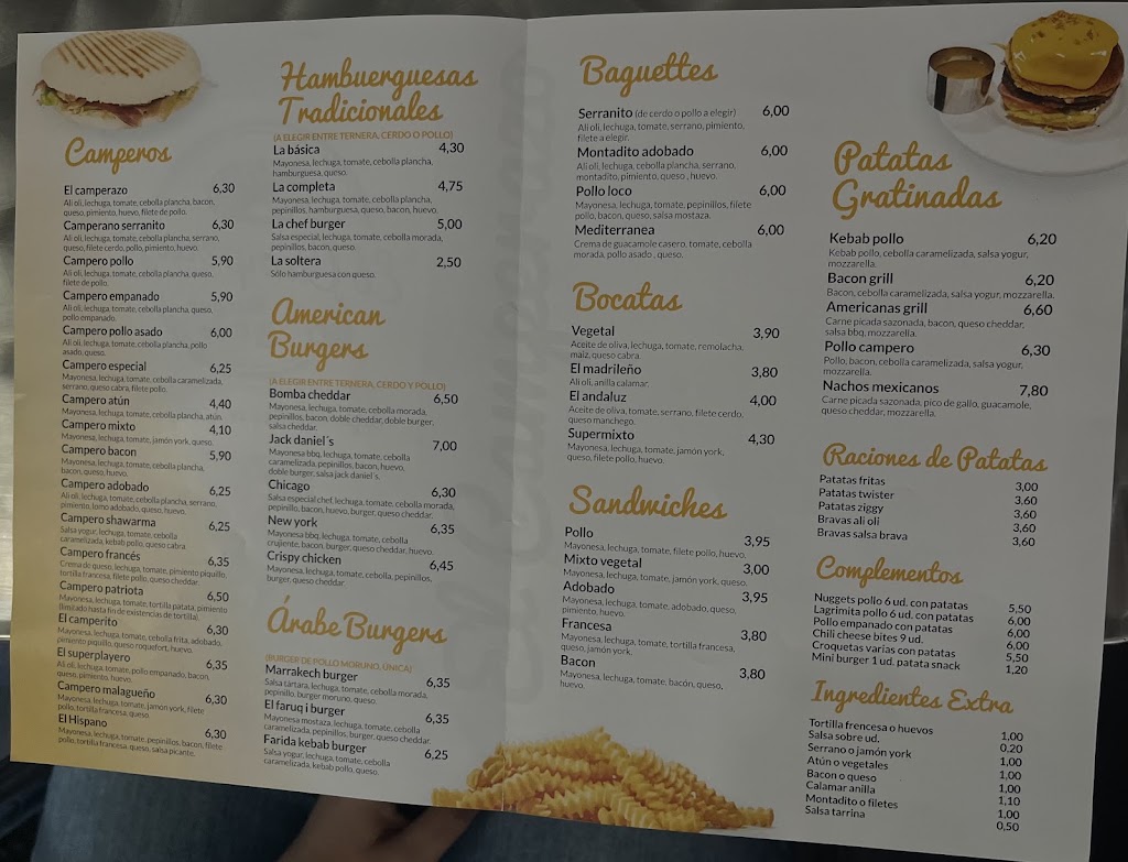 El Camperazo | Especialistas en Camperos — Carta