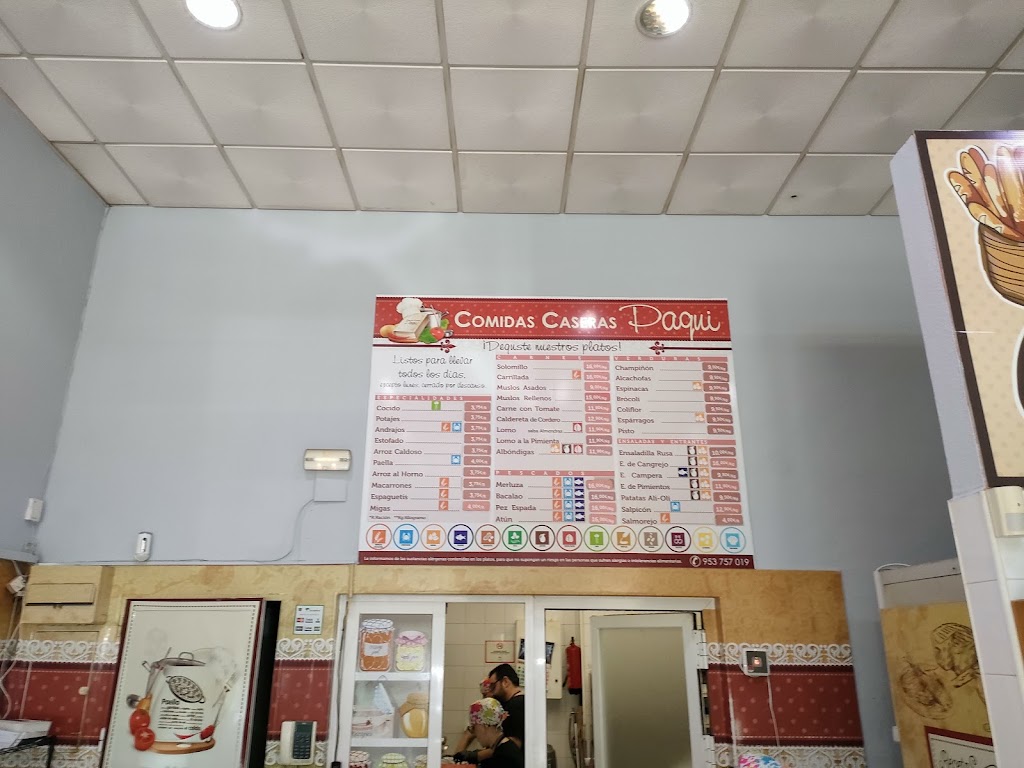 Comidas Caseras Paqui — Carta