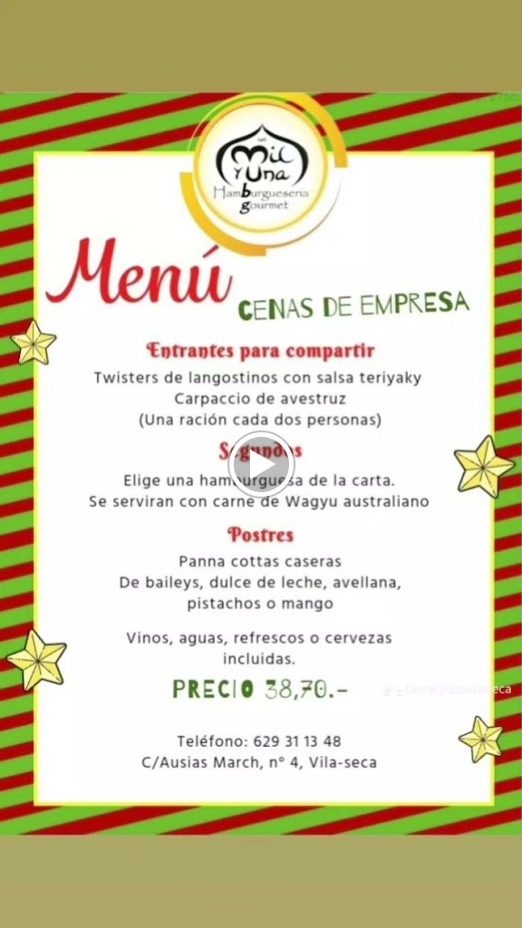 Las Mil y Una-Hamburgueseria Gourmet — Carta