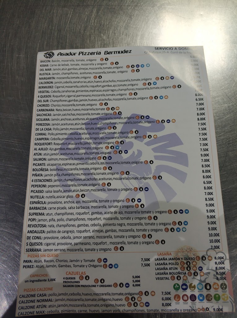 Freiduria Asador Pizzeria Bermudez — Carta