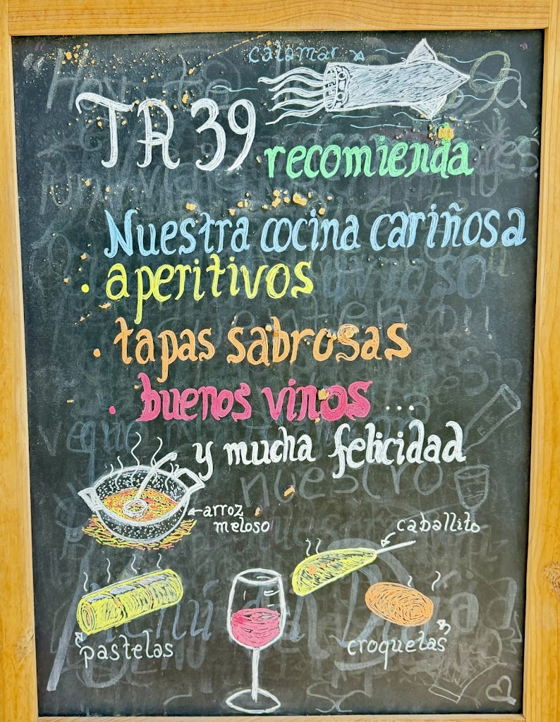 Restaurante TR39 — Carta