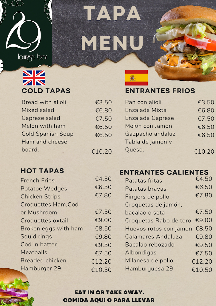 29 Vint-i-nou Lounge Bar — Carta