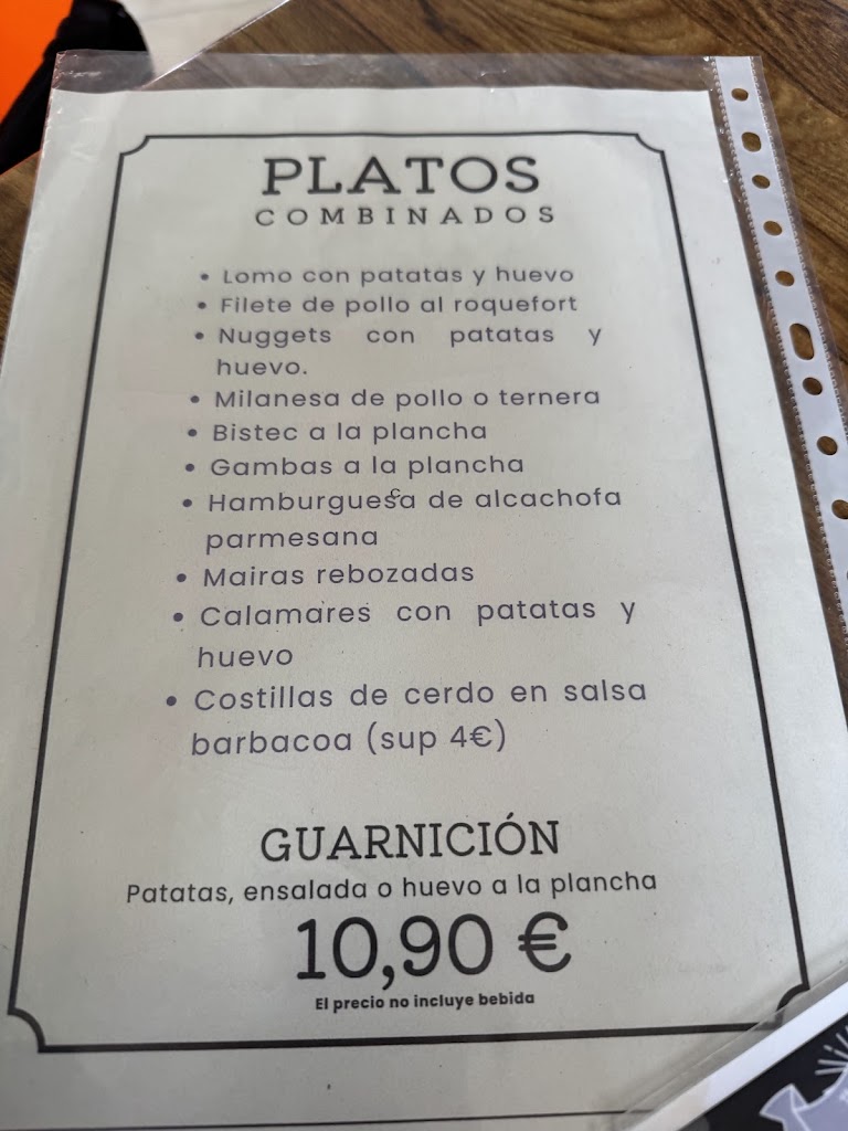 Burger & Bar 29 — Carta
