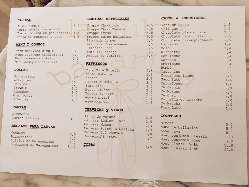 La Dulce Bailarina — Carta