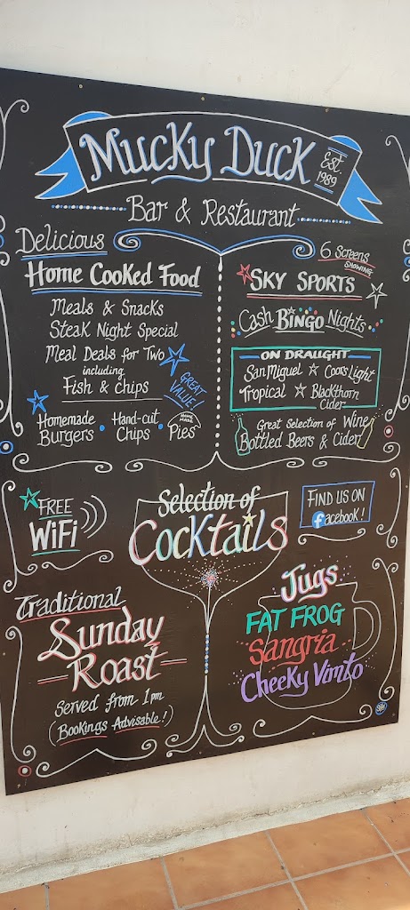 Restaurante Mucky Duck — Carta