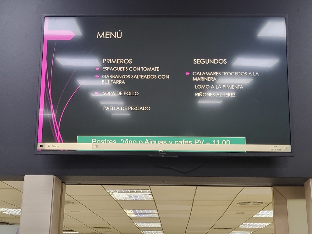 Restaurant El Poligon — Carta