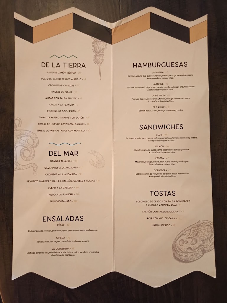 Bar La Corredera Food&Drink — Carta