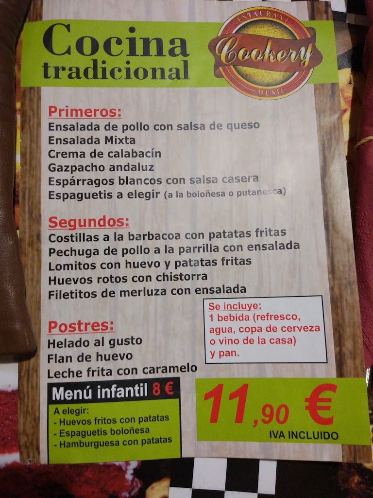 Restaurante Cookery — Carta
