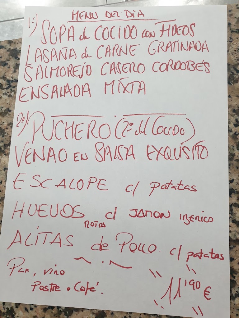 Restaurante El Capricho Andaluz — Carta
