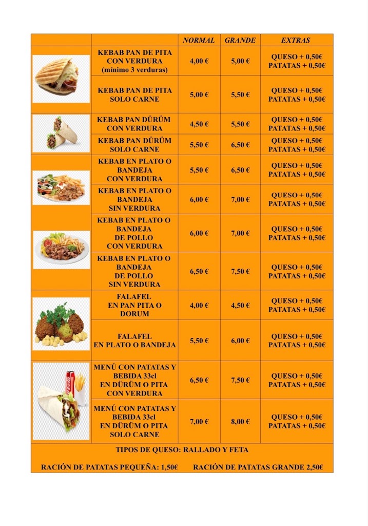 Doner Kebab Sano — Carta