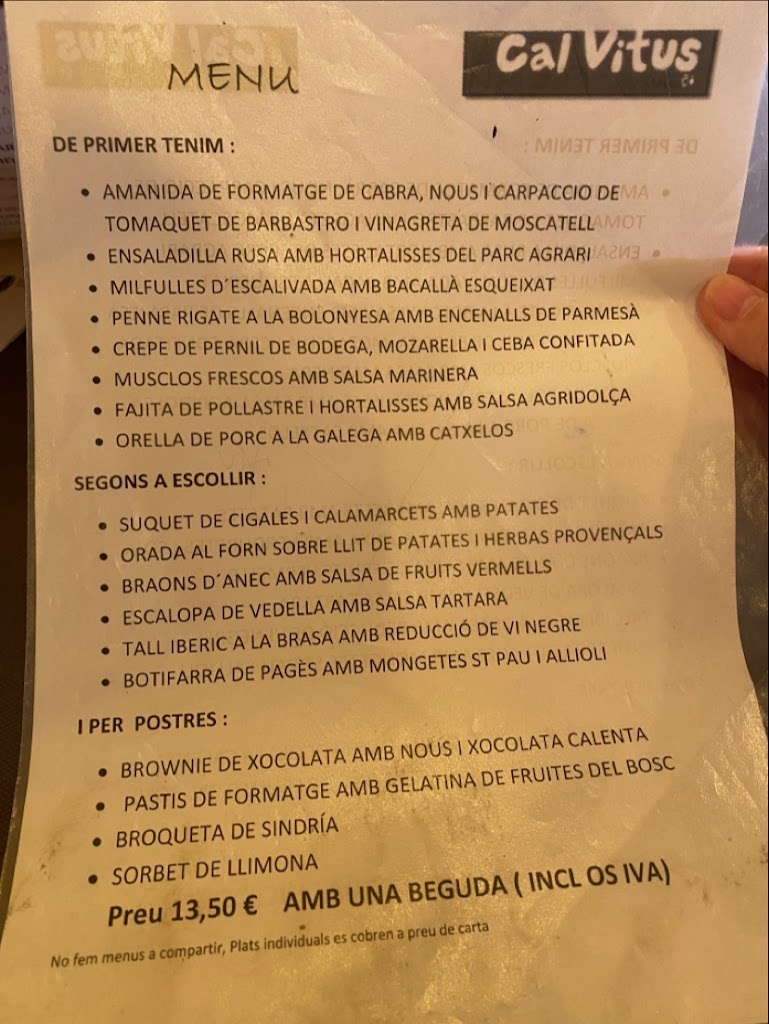 Cal Vitus — Carta
