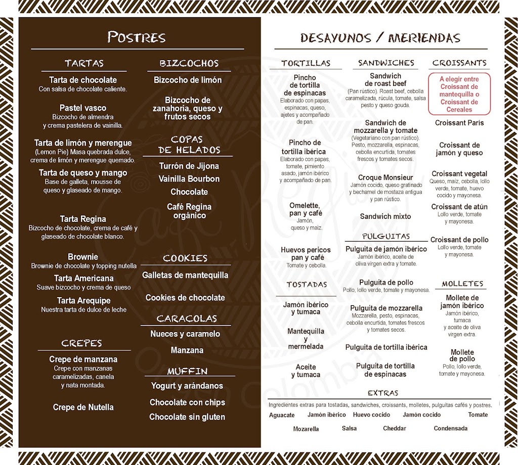 Cafe Regina Mogan Mall Puerto Rico — Carta