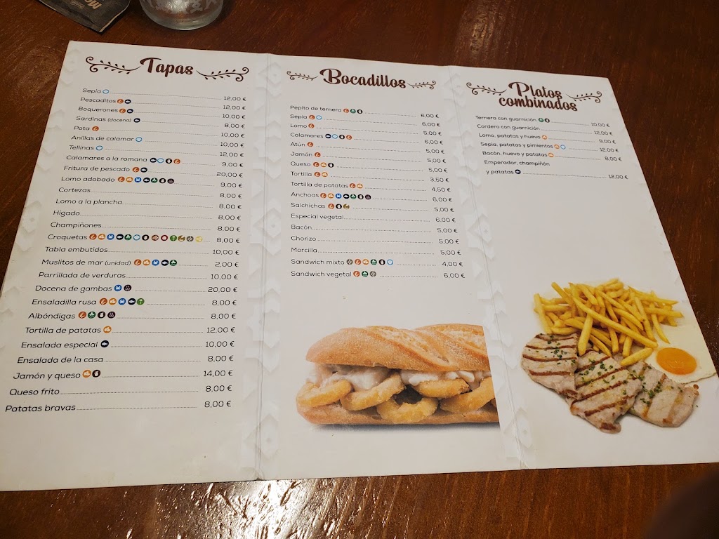 BAR GRANADA ALTEA — Carta