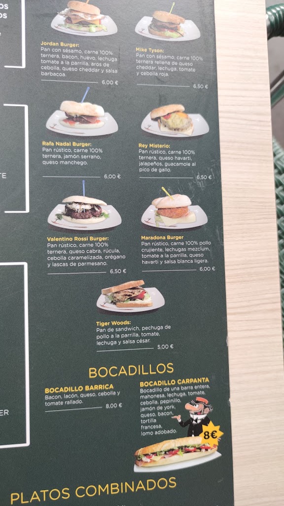 Taberna la Barrica — Carta