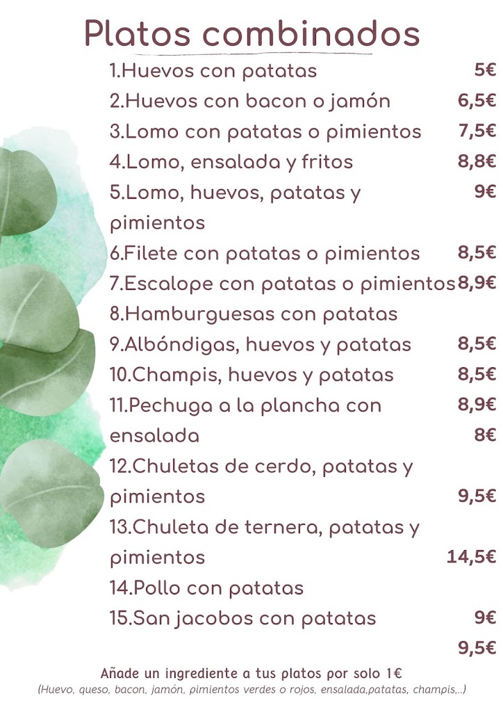 Bar Tunel Pe — Carta
