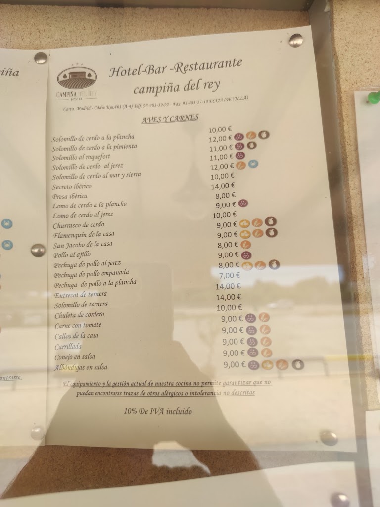 Bar Campina del Rey — Carta
