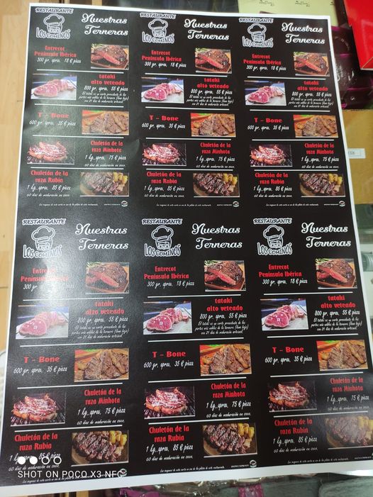 Bar Restaurante Los Cominos — Carta