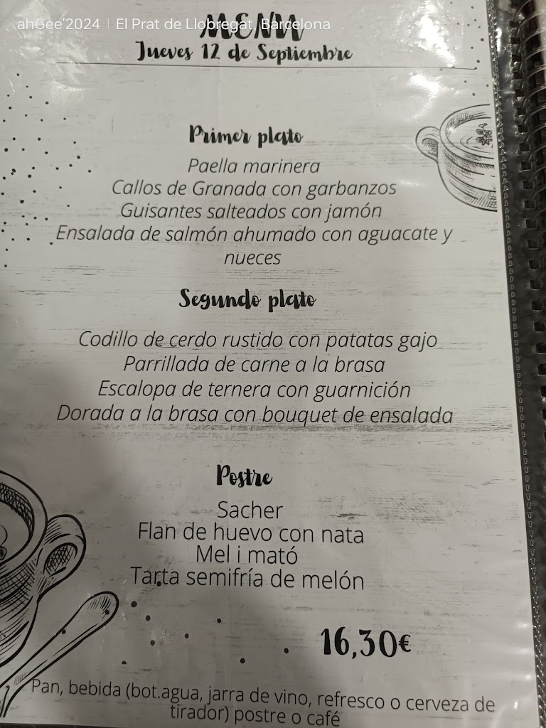 Restaurante La Garlanda — Carta