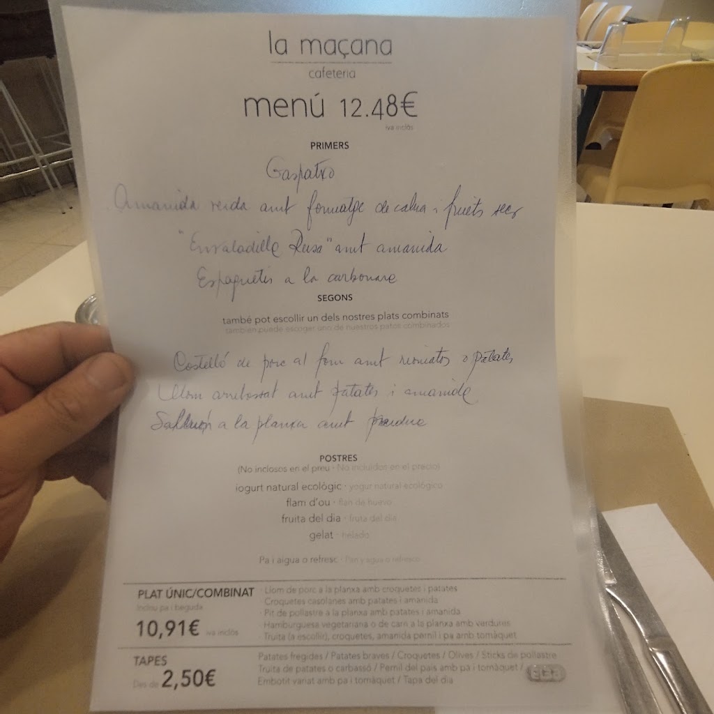 Restaurante Bar La Macana — Carta