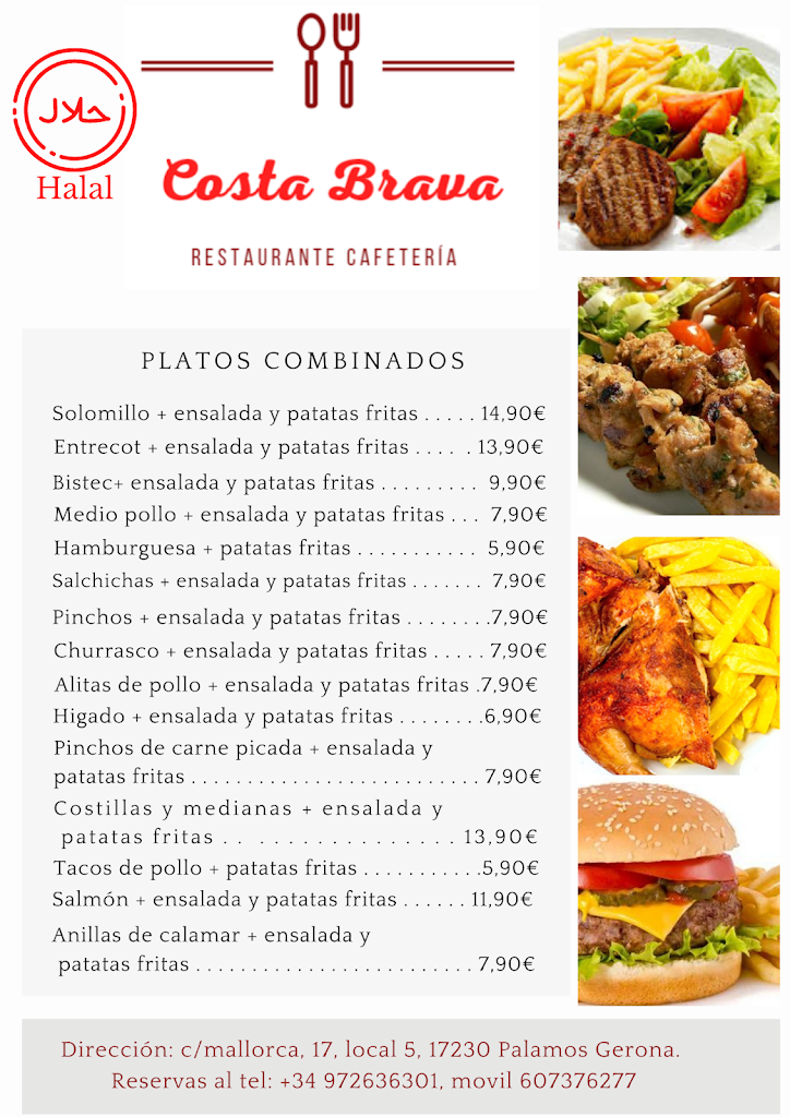 restaurante rostisseria halal costa brava — Carta