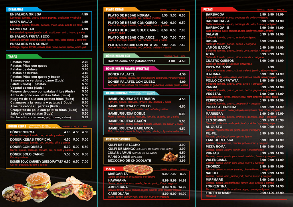 Nuevo Restaurante Punjab Puzol — Carta