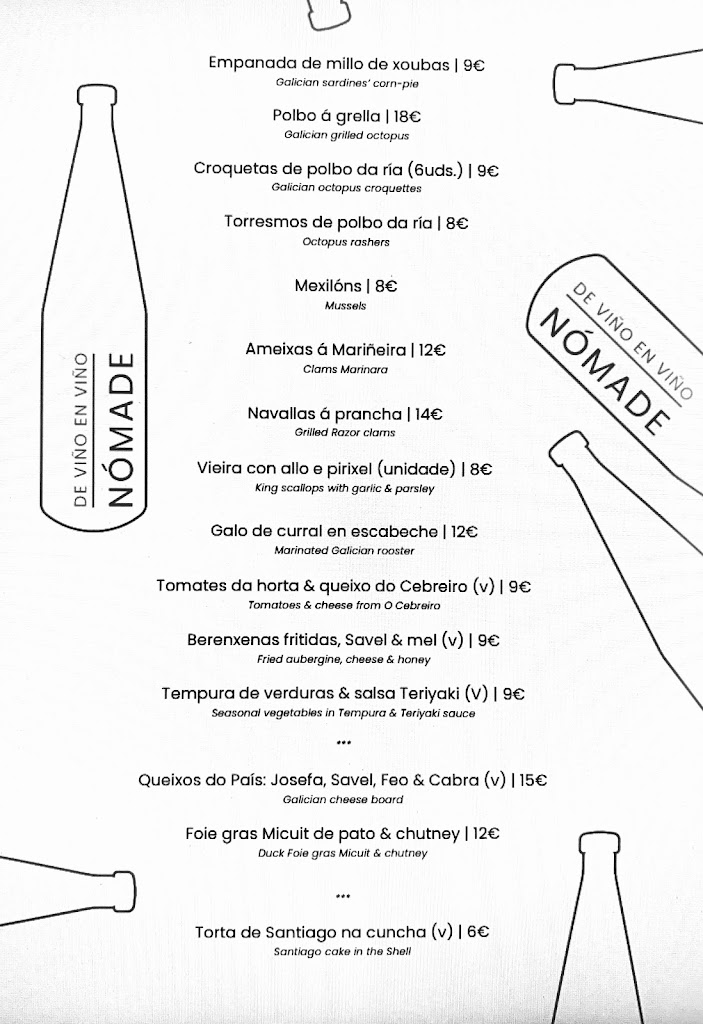Nomade Santiago | Bar de Vinos e Tapas — Carta