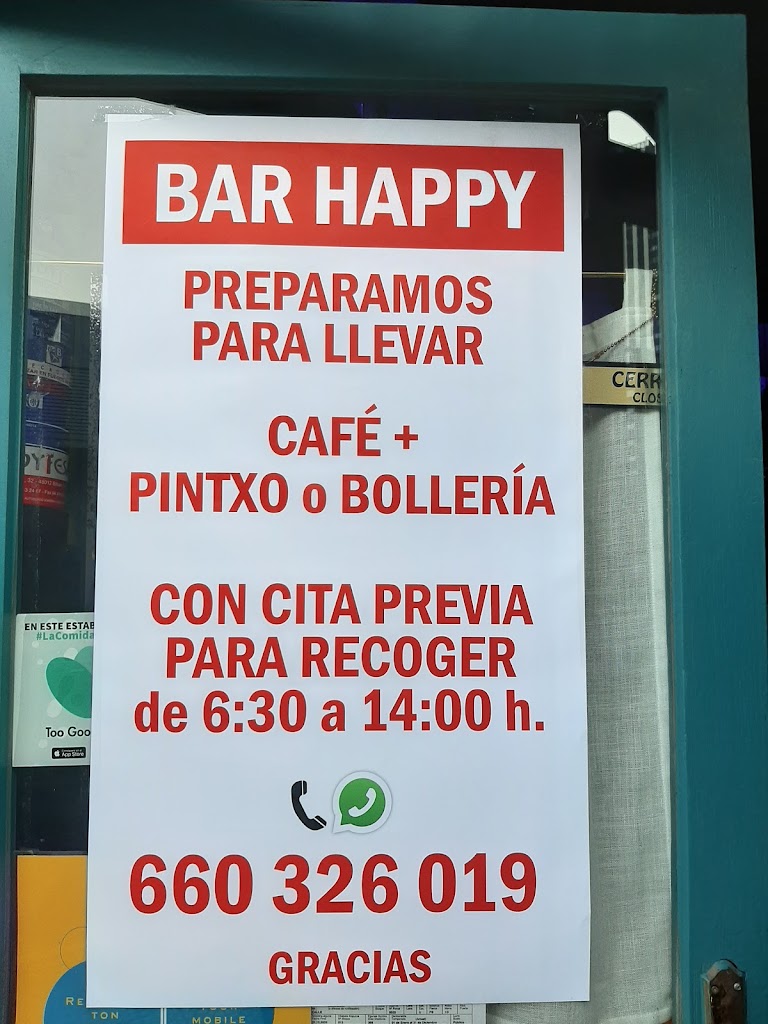 Bar Happy Bilbao — Carta