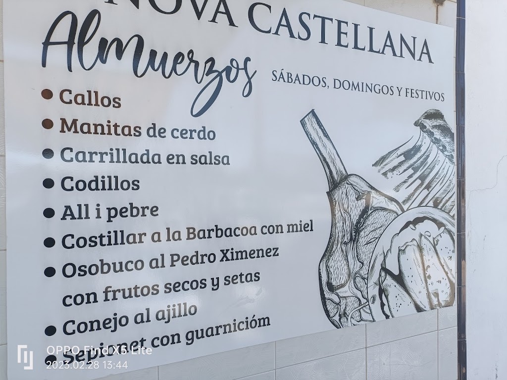 Bar Nova castellana — Carta